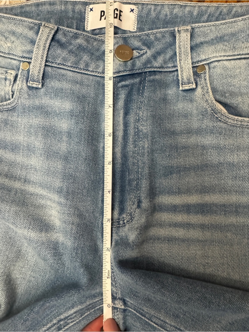 PAIGE Colette Crop Flare with Frayed Hem Light Wash Jeans Size 27 - Picture 10 of 11